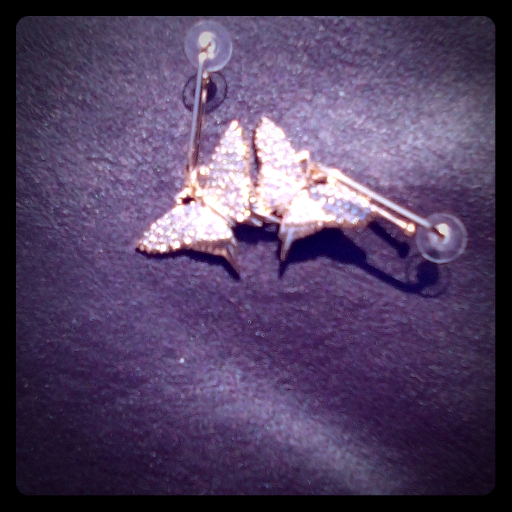 Butterfly dangly earrings